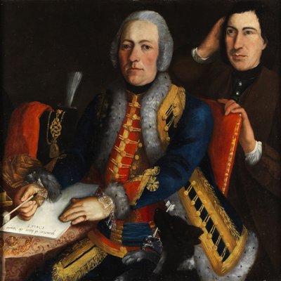 Portrait of a Hussar Officer Writing a Quarters List by Unbekannt Unbekannt